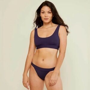 Anthropologie Andie Ventura Rib Swim Top & Banded Cheeky Bottom 2 Pc Swimsuit
